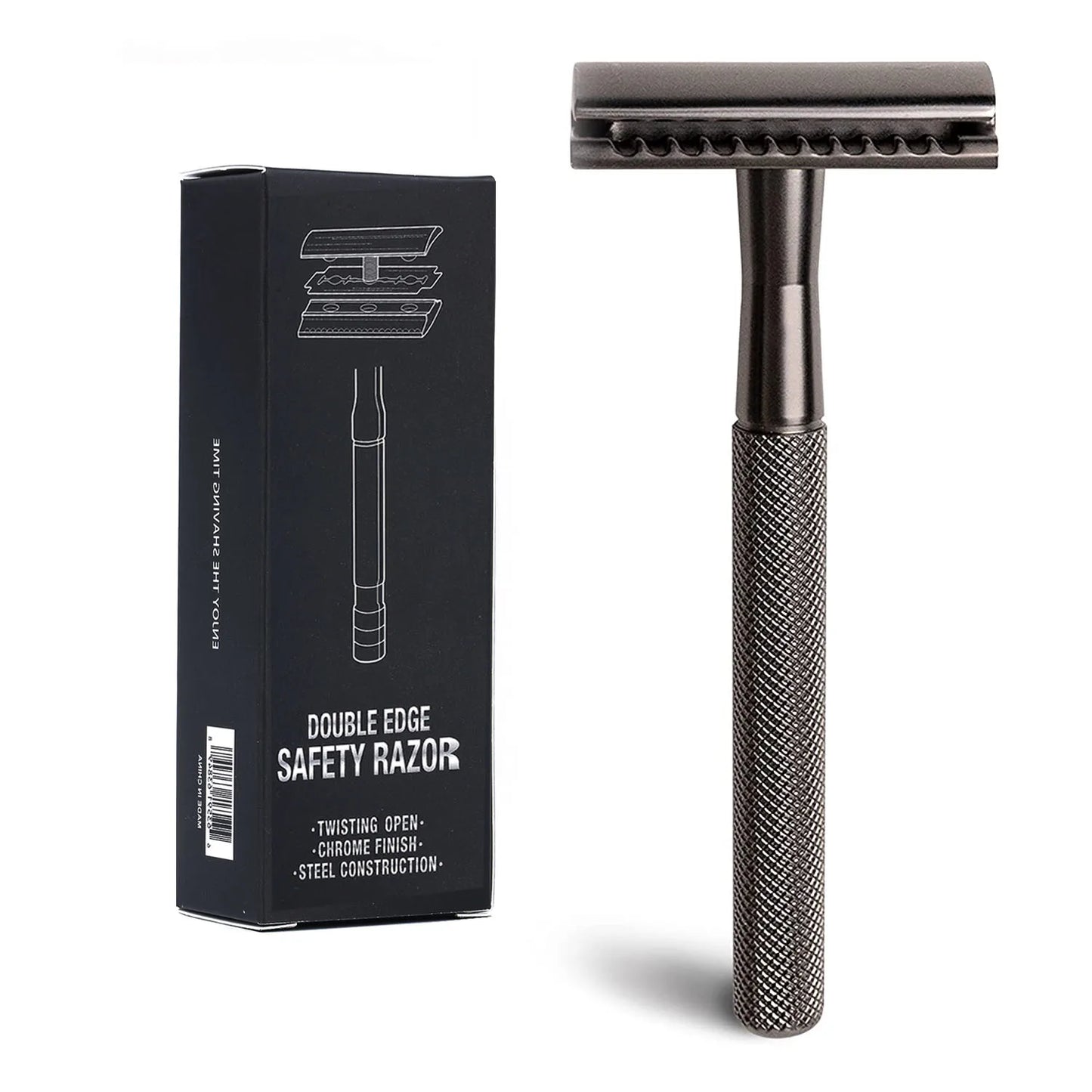 Stainless Steel Safety Razor Weighted Handle Double Edge Blade Refills Single Blade Razor for Men Shaving Razor Shaver Male