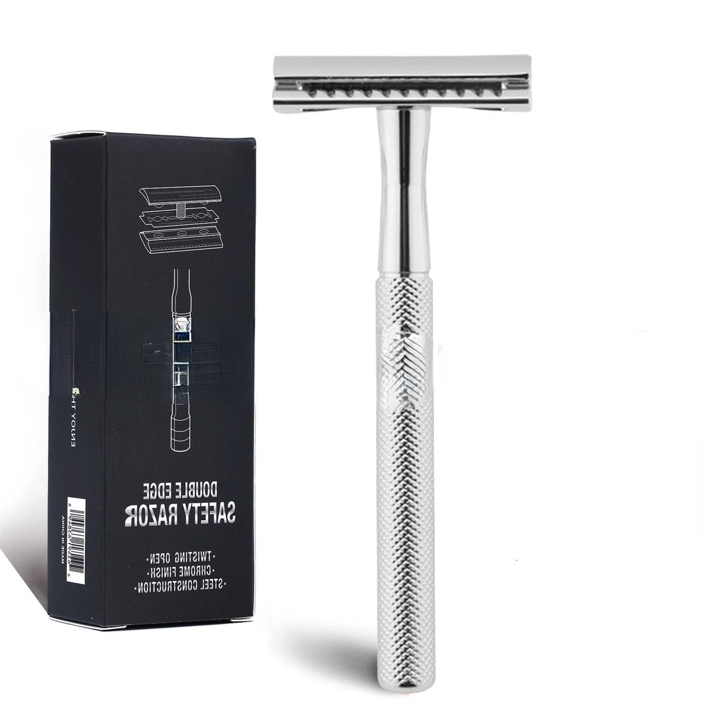 Stainless Steel Safety Razor Weighted Handle Double Edge Blade Refills Single Blade Razor for Men Shaving Razor Shaver Male